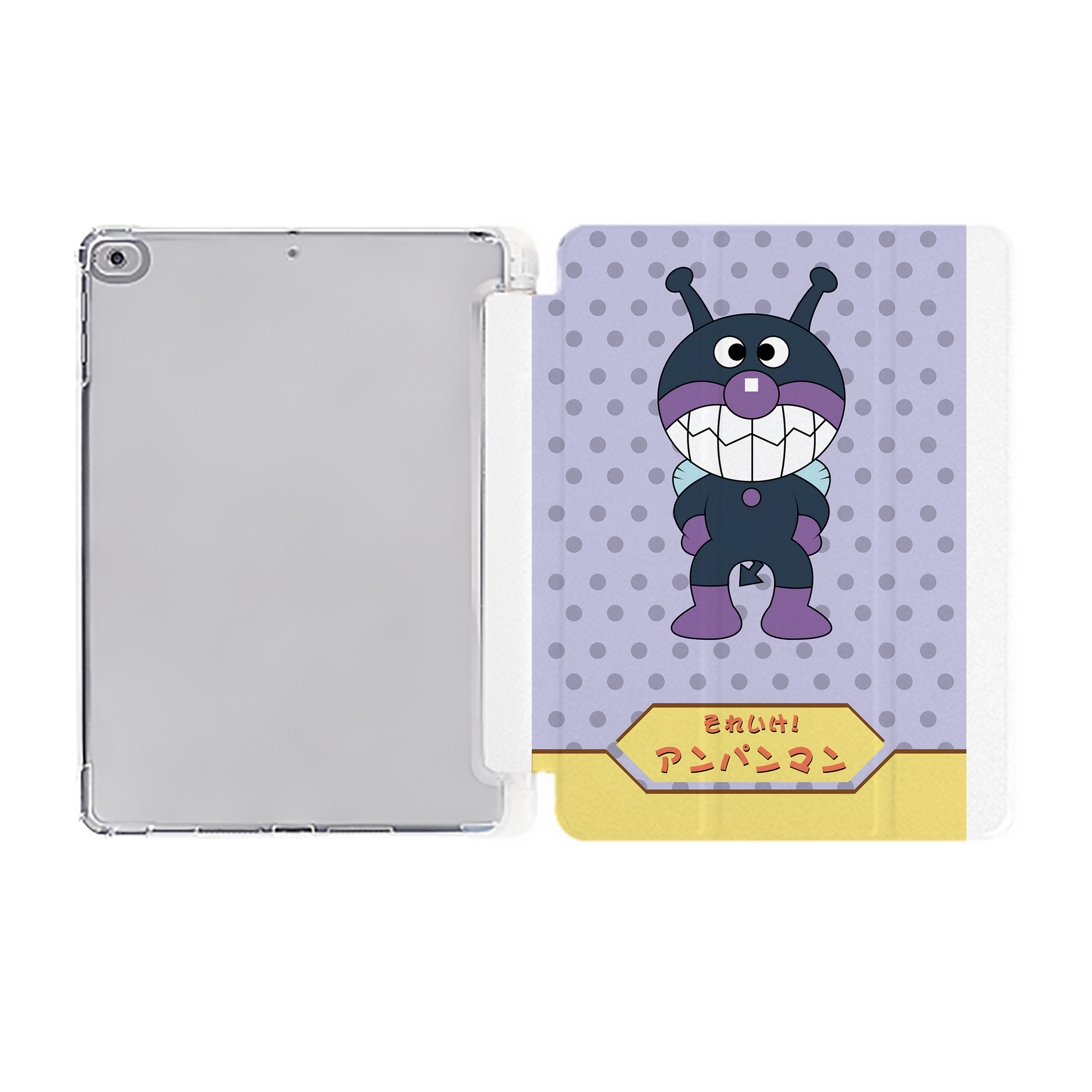 （画像用） アンパンマン Anpanman IPad ケース ペン収納付き 三つ折りスタンド PUレザー×シリコン 対応機種9.5/10.5/10.9インチ